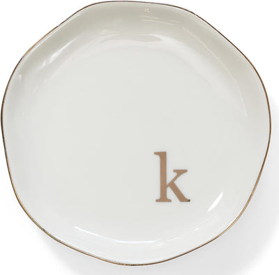 Bandeja anillos con iniciales K regalo boda cumpleaños