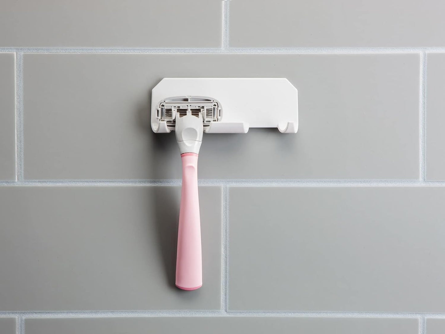 Soporte doble para maquinilla afeitar pared