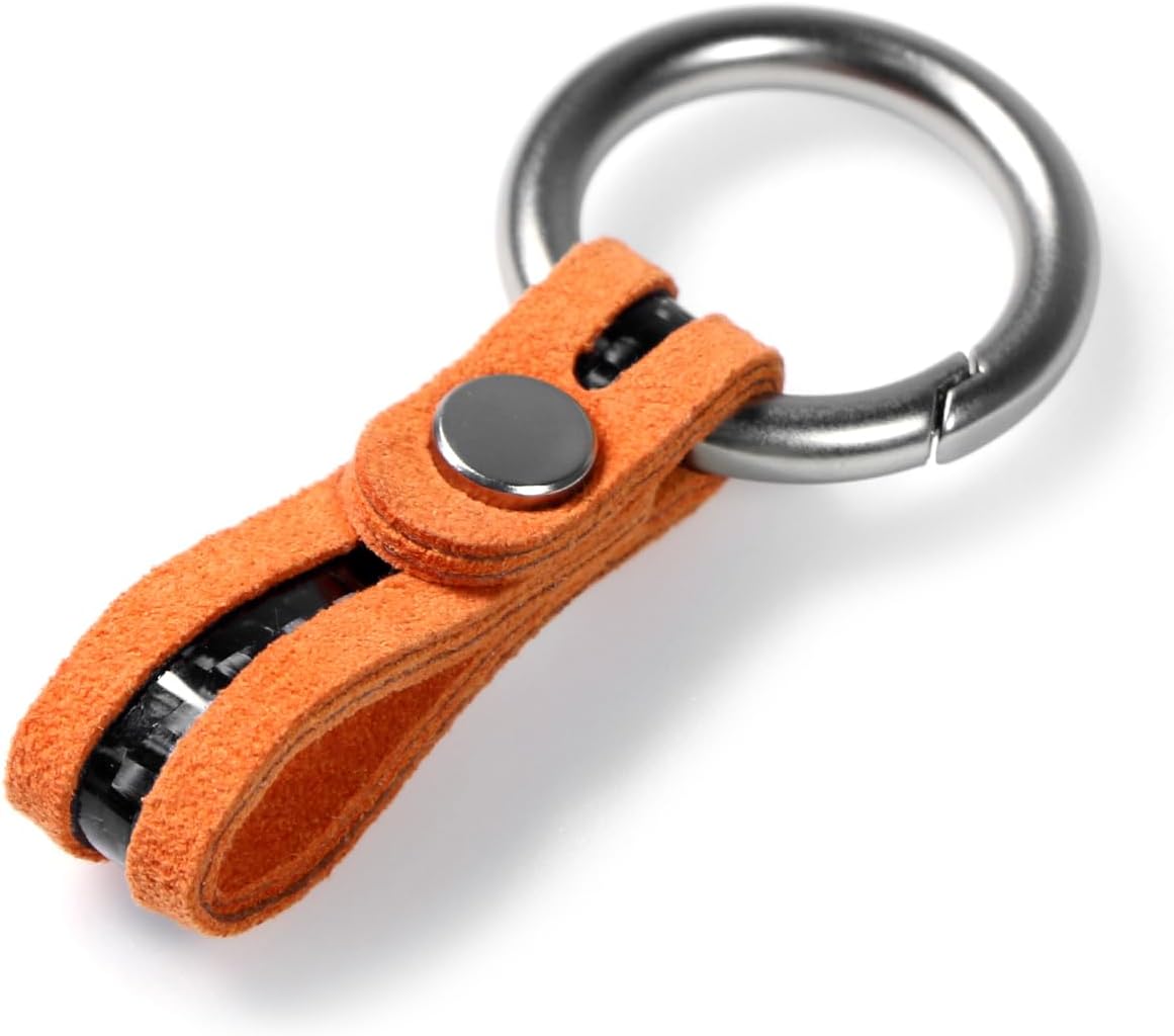 Llavero cuero fibra carbono para coche y casa