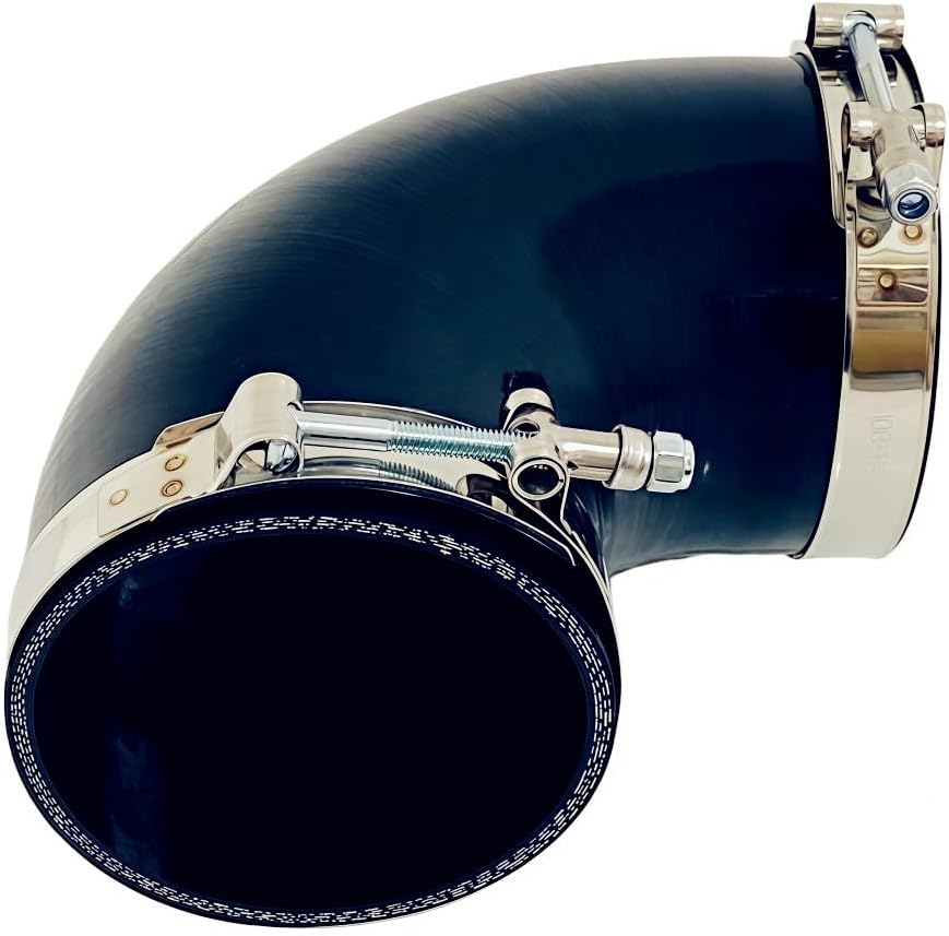 Acoplador codo silicona 90 grados 4" ID 5" negro
