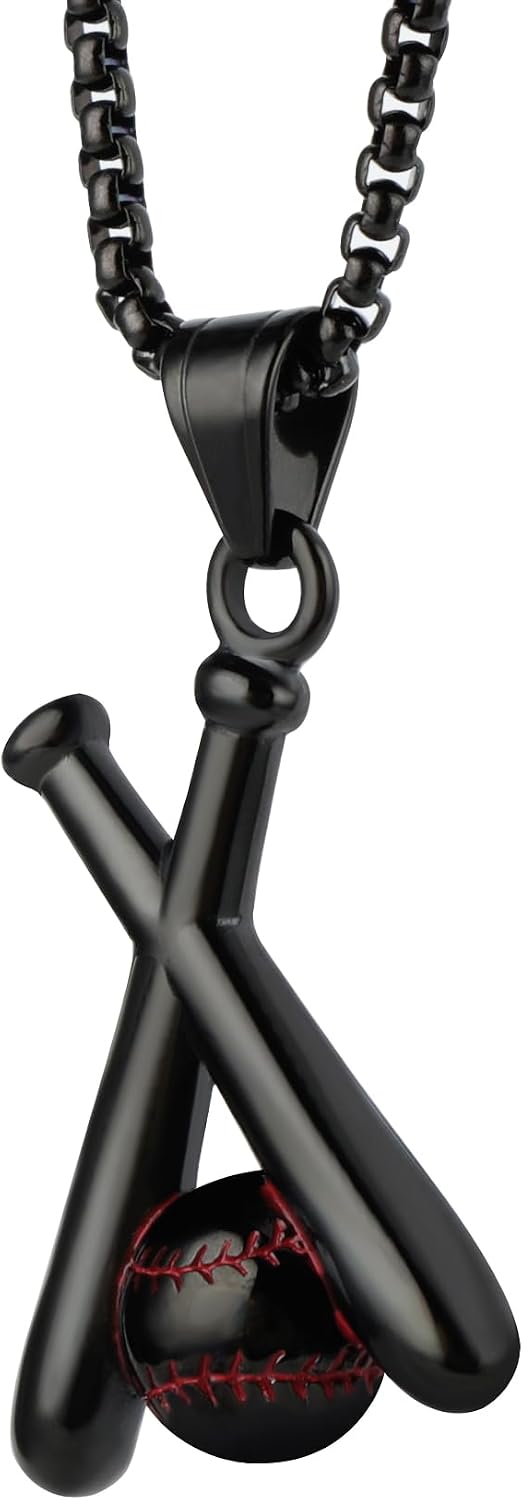 Colgante béisbol para retrovisor acero inox cruz negro