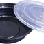 Contenedor plástico redondo 24oz con tapa negro set 24