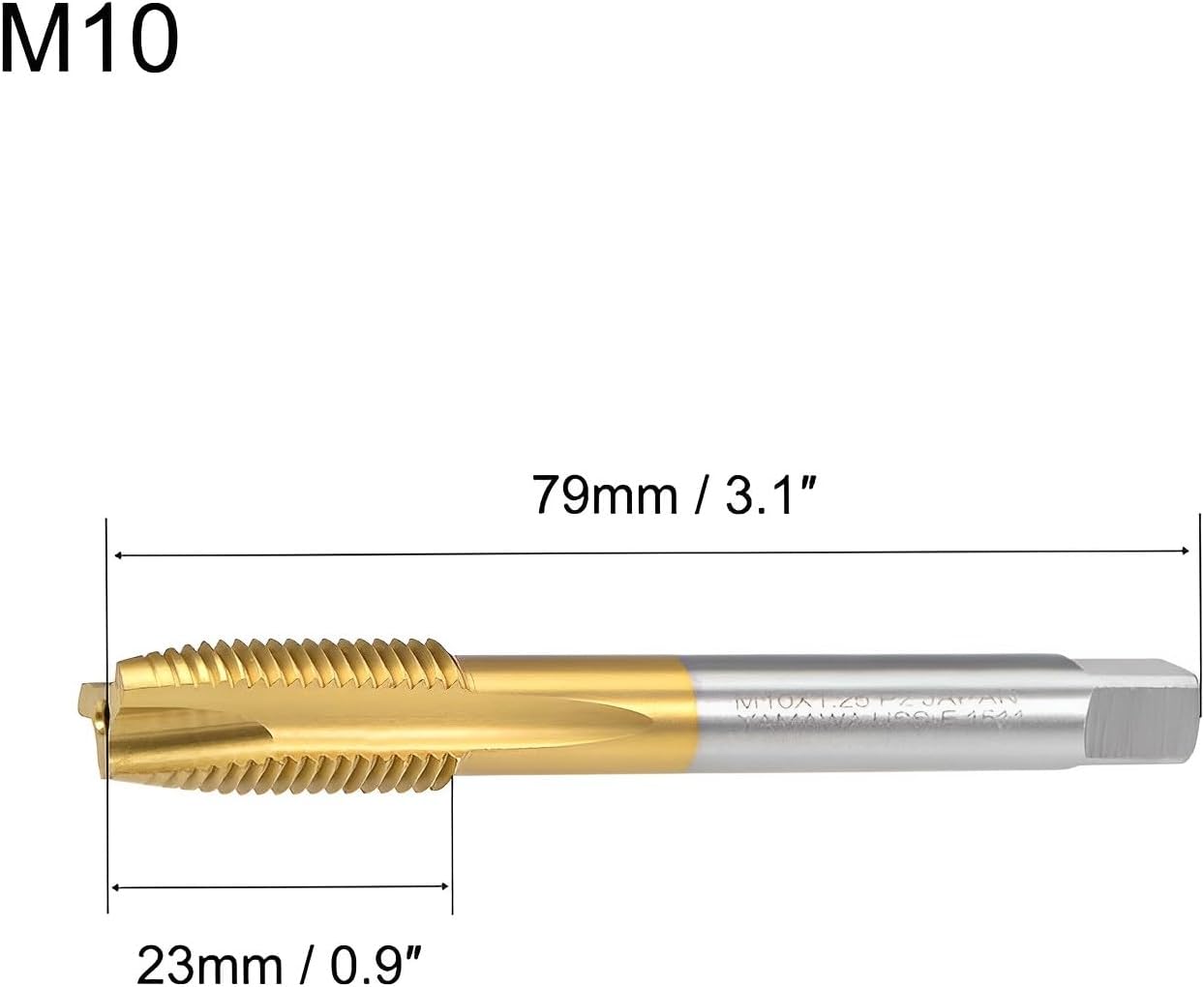 Broca HSS M10 x 0.039" H2 3 flautas revestimiento titanio