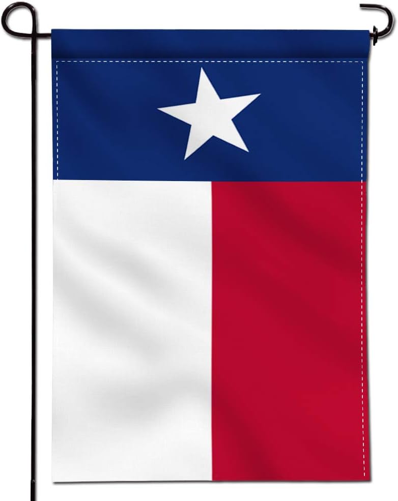 Bandera doble cara Texas para jardín resistente 18x