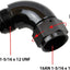 Adaptador codo aluminio negro 90 grados AN16