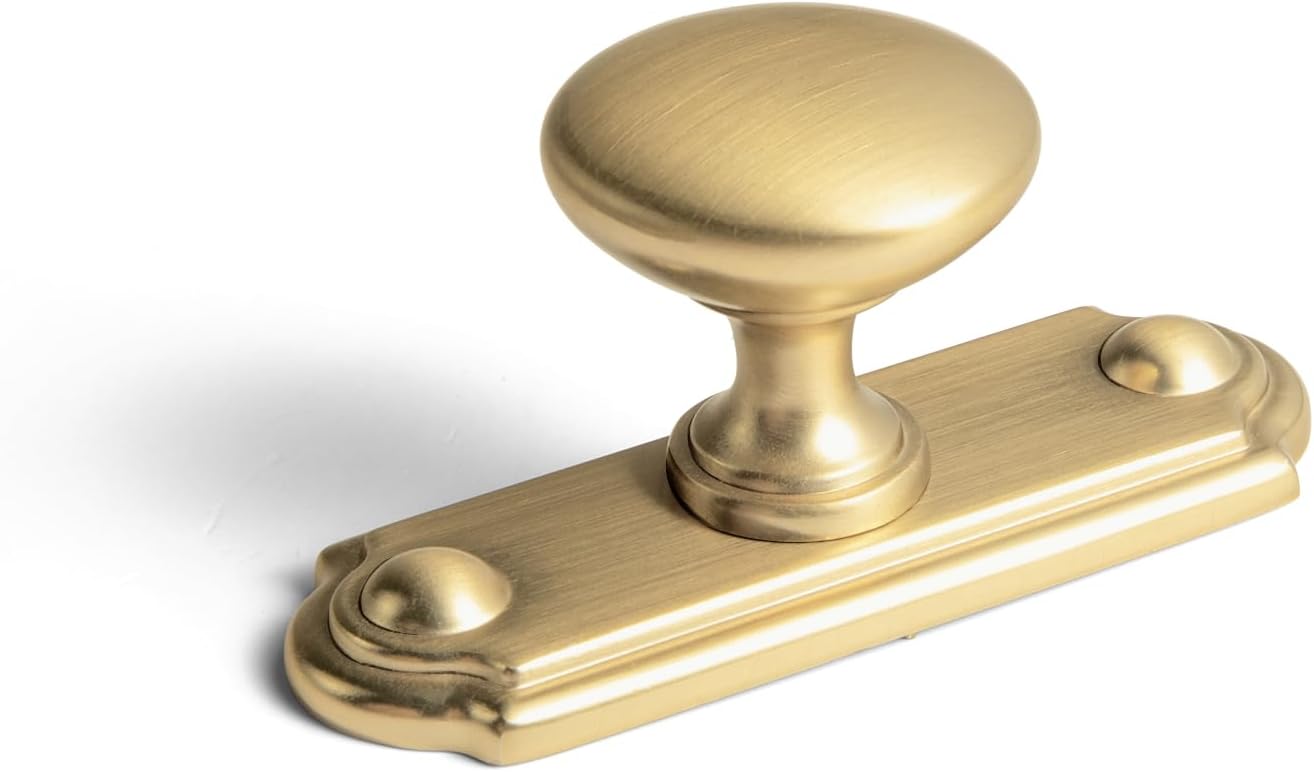 6 Pzas Pomos Bronce Champán Cajones Placa Trasera