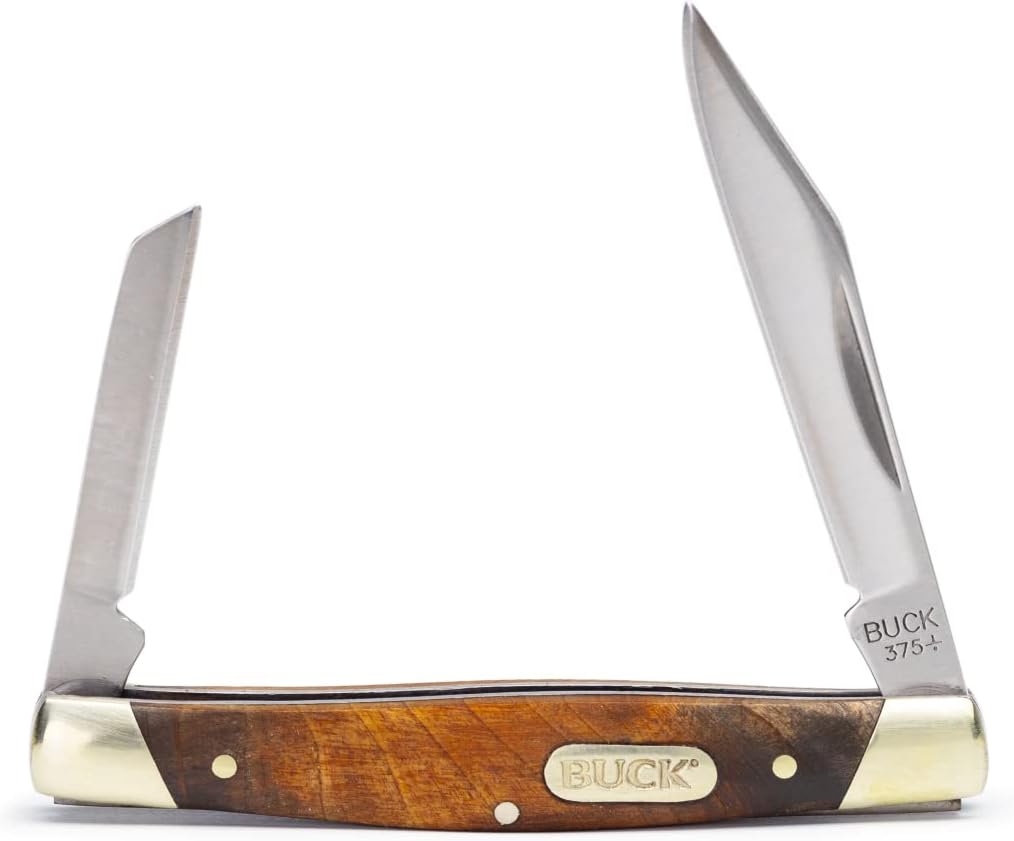 Navaja plegable 2 hojas mango madera