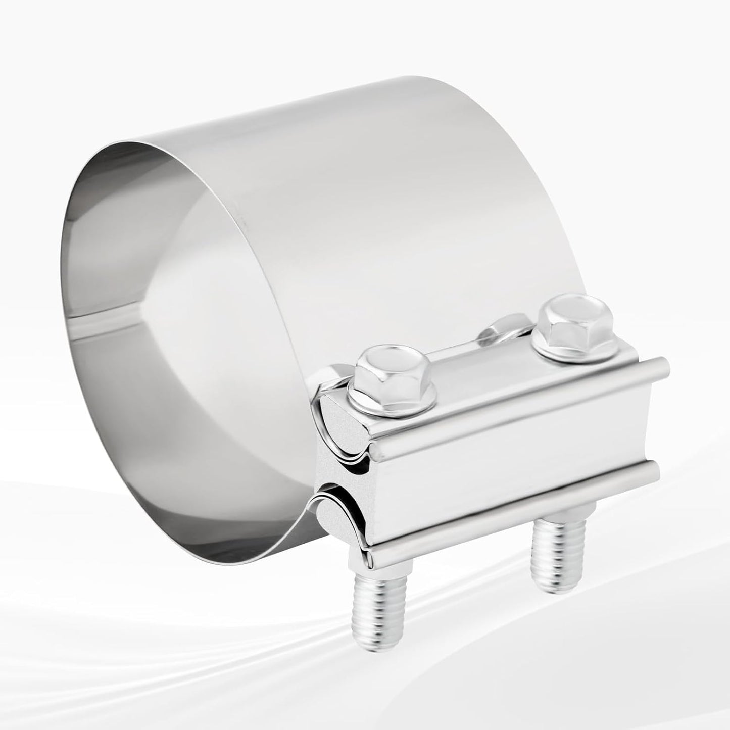 Abrazadera escape 5" acero inox T304 2 Pzas
