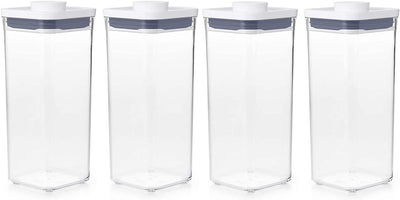 Contenedor hermético cuadrado 1.7qt set 4