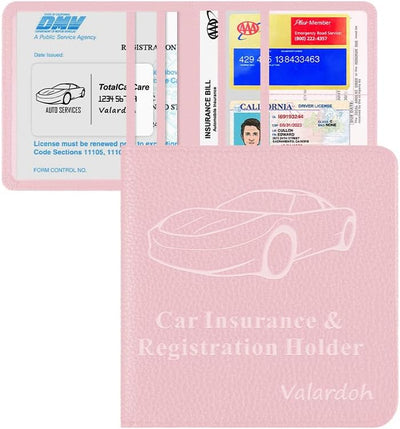 Soporte documentos automóvil tarjetas licencia rosa