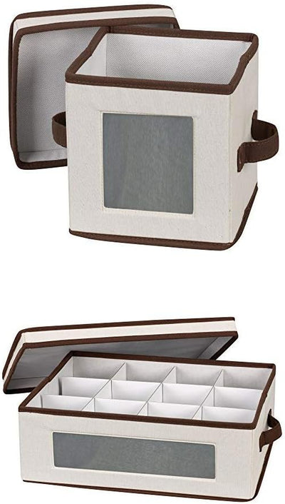 Caja almacenamiento vajilla té con tapa asas 530