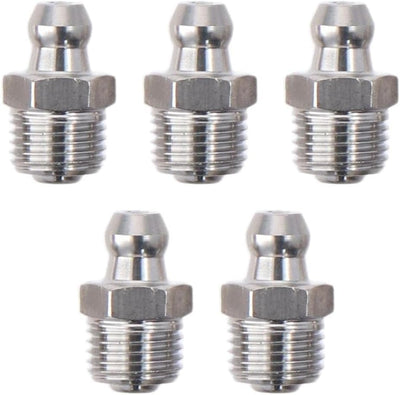 10 Pzas Accesorios Grasa Acero Inox M10x1 Tono Plata