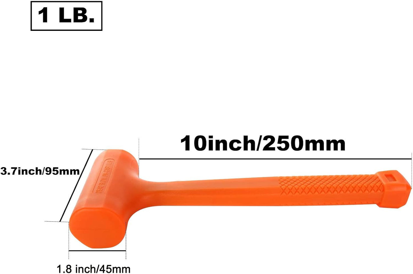 Set 2 martillos bola muerta goma neón naranja 1lb