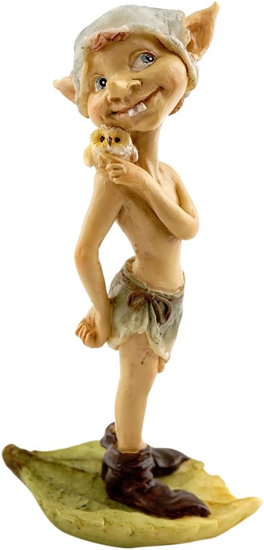 Figura hadas terrario búho bronceado verde