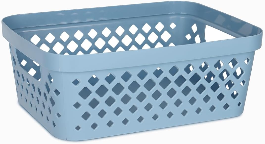 6 Cestas Plástico Almacenamiento 2gal Azul Marino