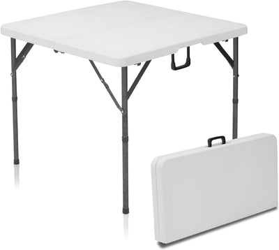 Mesa blanca plegable pequeña para reuniones