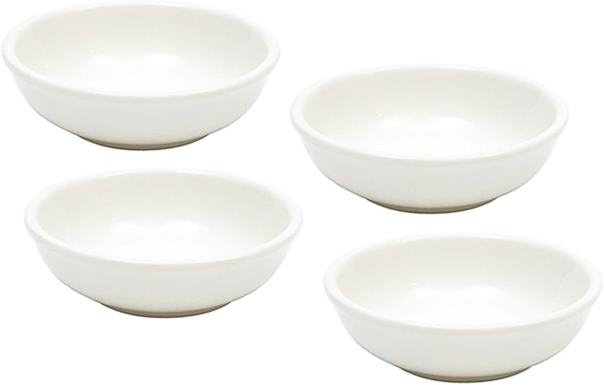 Plato cerámica redondo blanco 4 Pzas