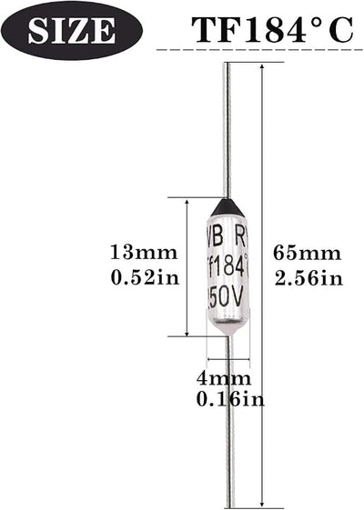 Fusible térmico metal 184 C 10 A 250 V 10 pzas para motor