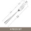 Set 4 tenedores acero inox 18/10 plateado para hogar cocina bodas