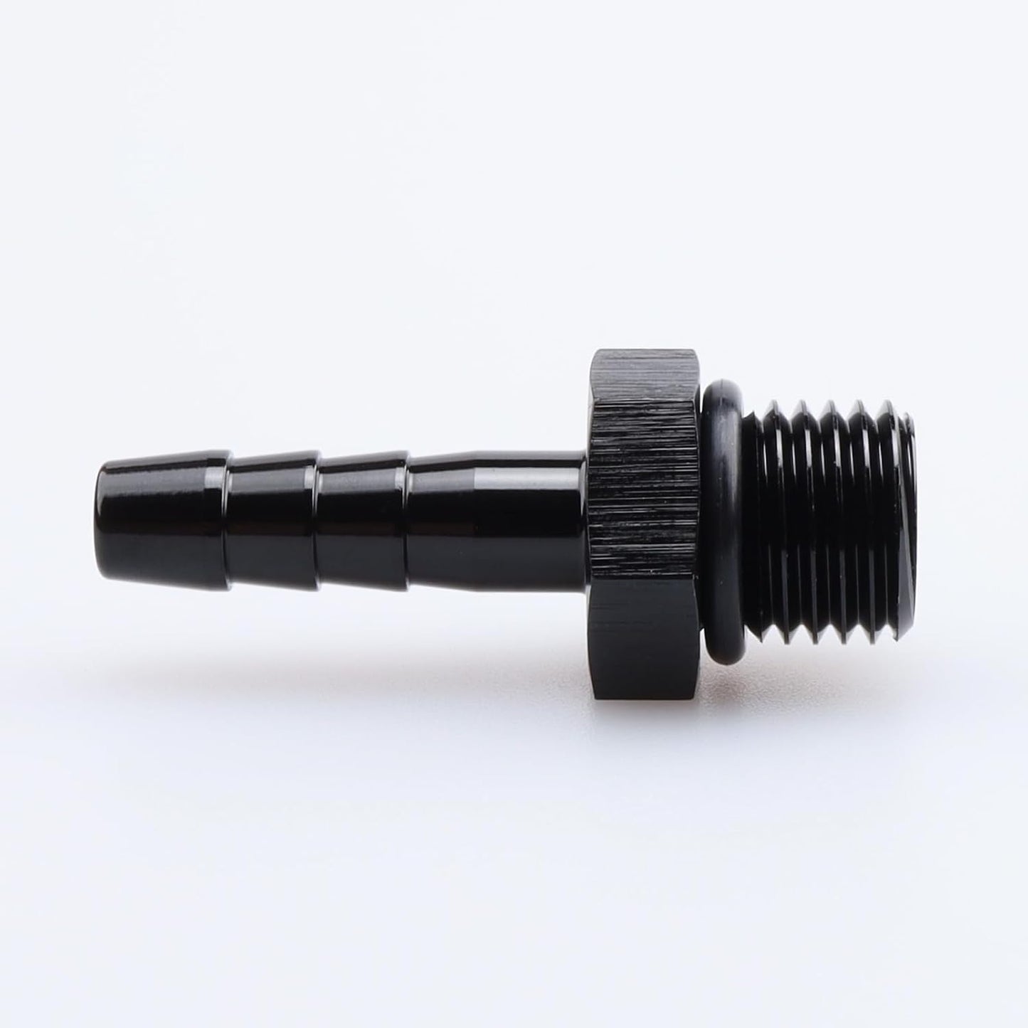 Adaptador manguera aluminio negro 4AN ORB a 1/4 barbado