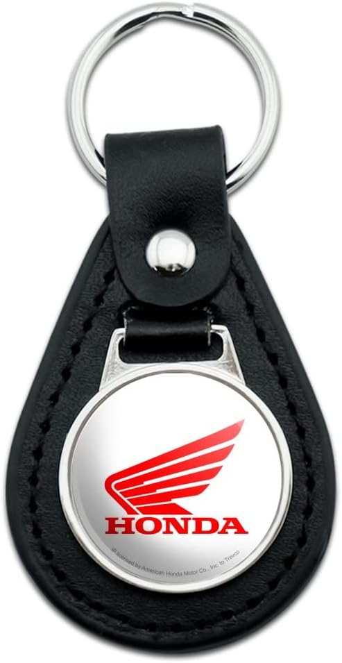 Llavero cuero negro con logotipo Honda