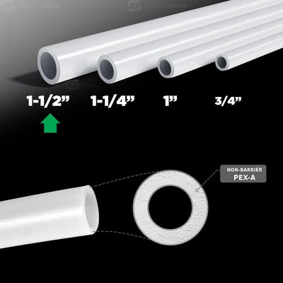 Tubo PEX-A 1.5pulg x 100ft para agua potable flexible blanco