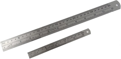 Regla acero inox 12" y 6" para carpintería