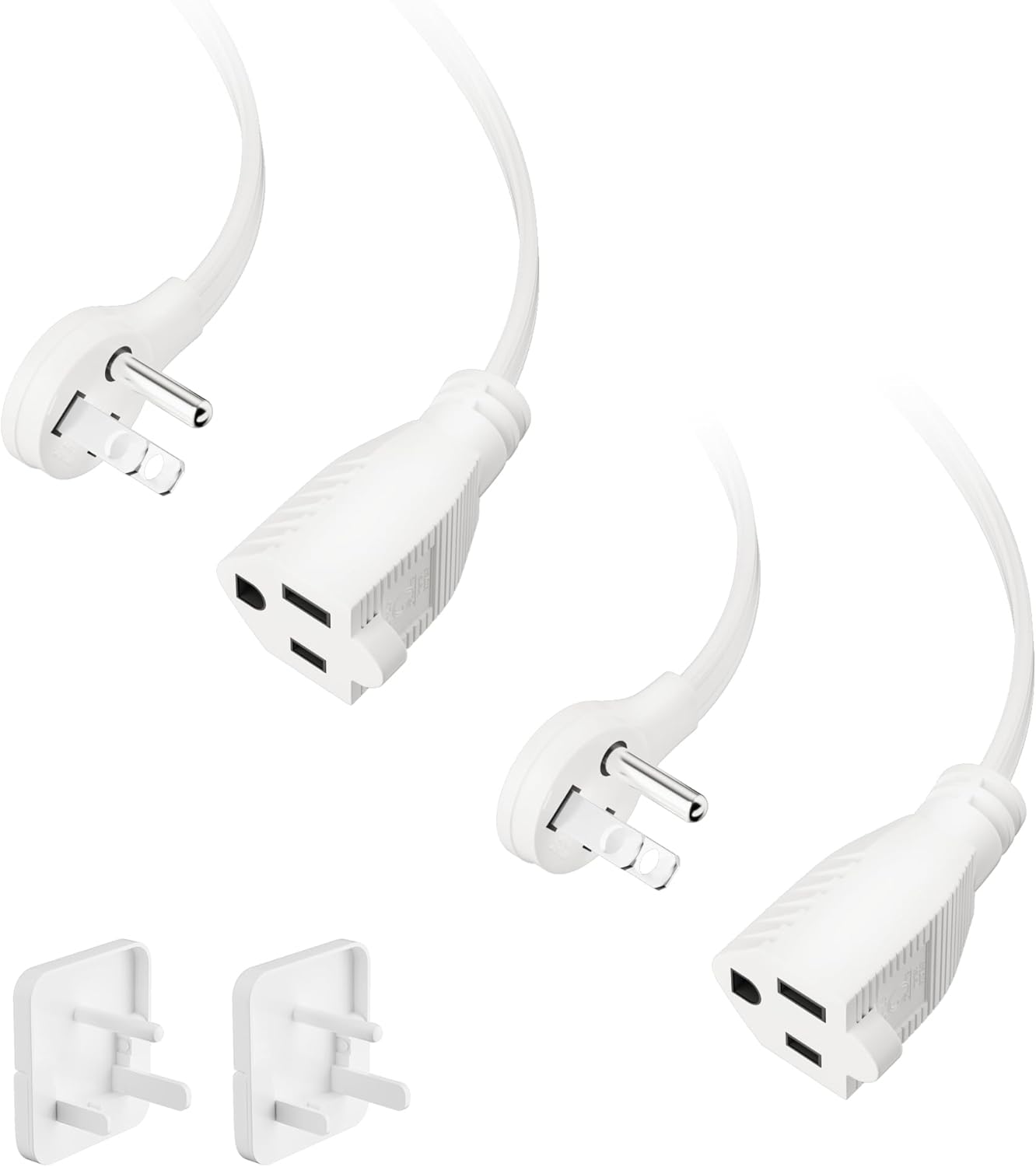 Cable extensión enchufe plano 45° 2uds 3 clavijas 14 AWG SPT
