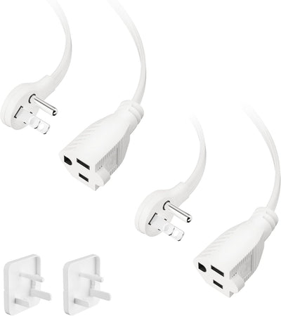 Cable extensión enchufe plano 45° 2uds 3 clavijas 14 AWG SPT