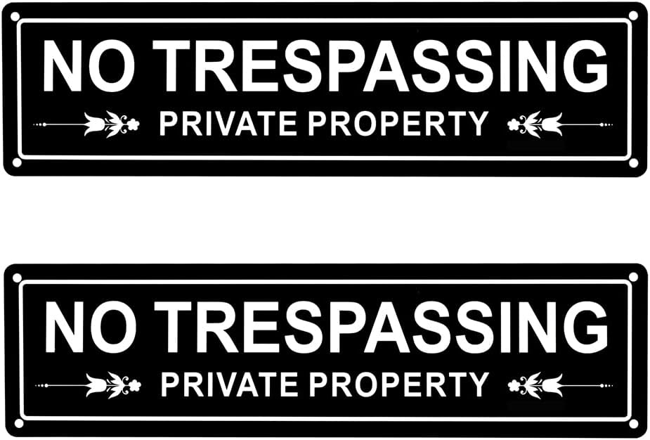 2 Letreros Propiedad Privada Aluminio 11.8x3.1pulg Negro