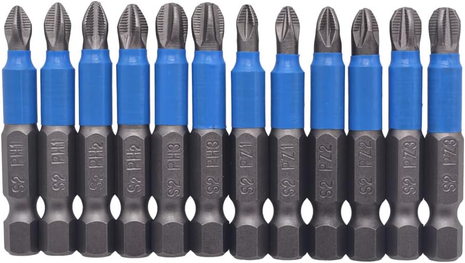 Set 12 Destornilladores Magnéticos PH1-PZ3 1/4pulg Hex