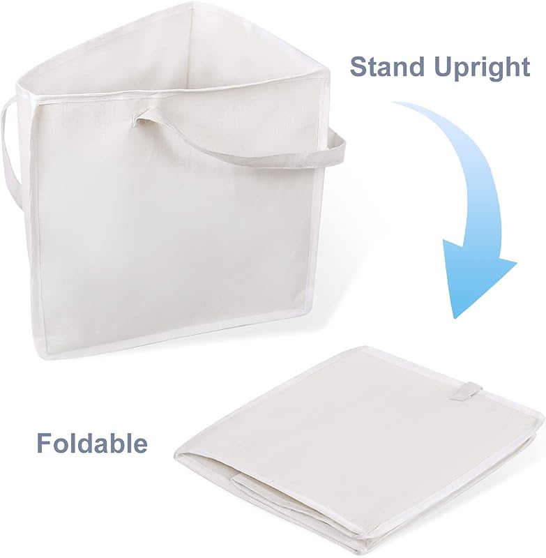 Bolsa plegable triangular asas 18x13pulg algodón lino blanco