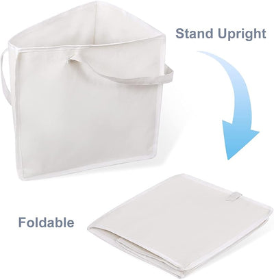 Bolsa plegable triangular asas 18x13pulg algodón lino blanco