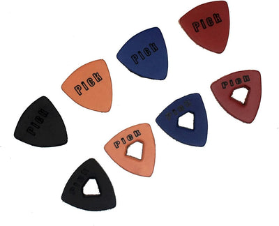 Púas cuero ukelele triángulo 4 agujeros diamante multicolor