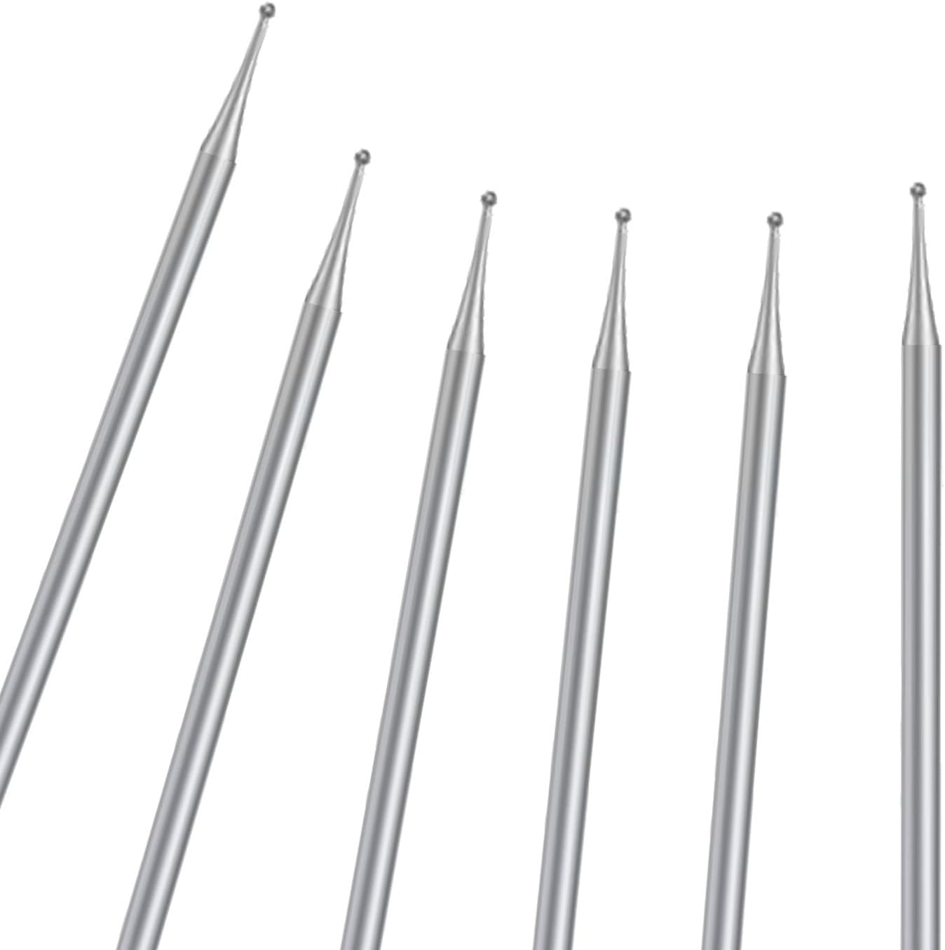 6 Rebabas Redondas 3/32pulg Vástago Esférico Joyas