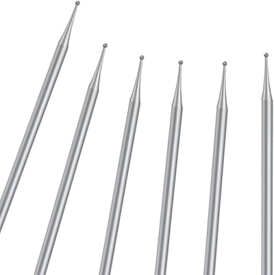 6 Rebabas Redondas 3/32pulg Vástago Esférico Joyas