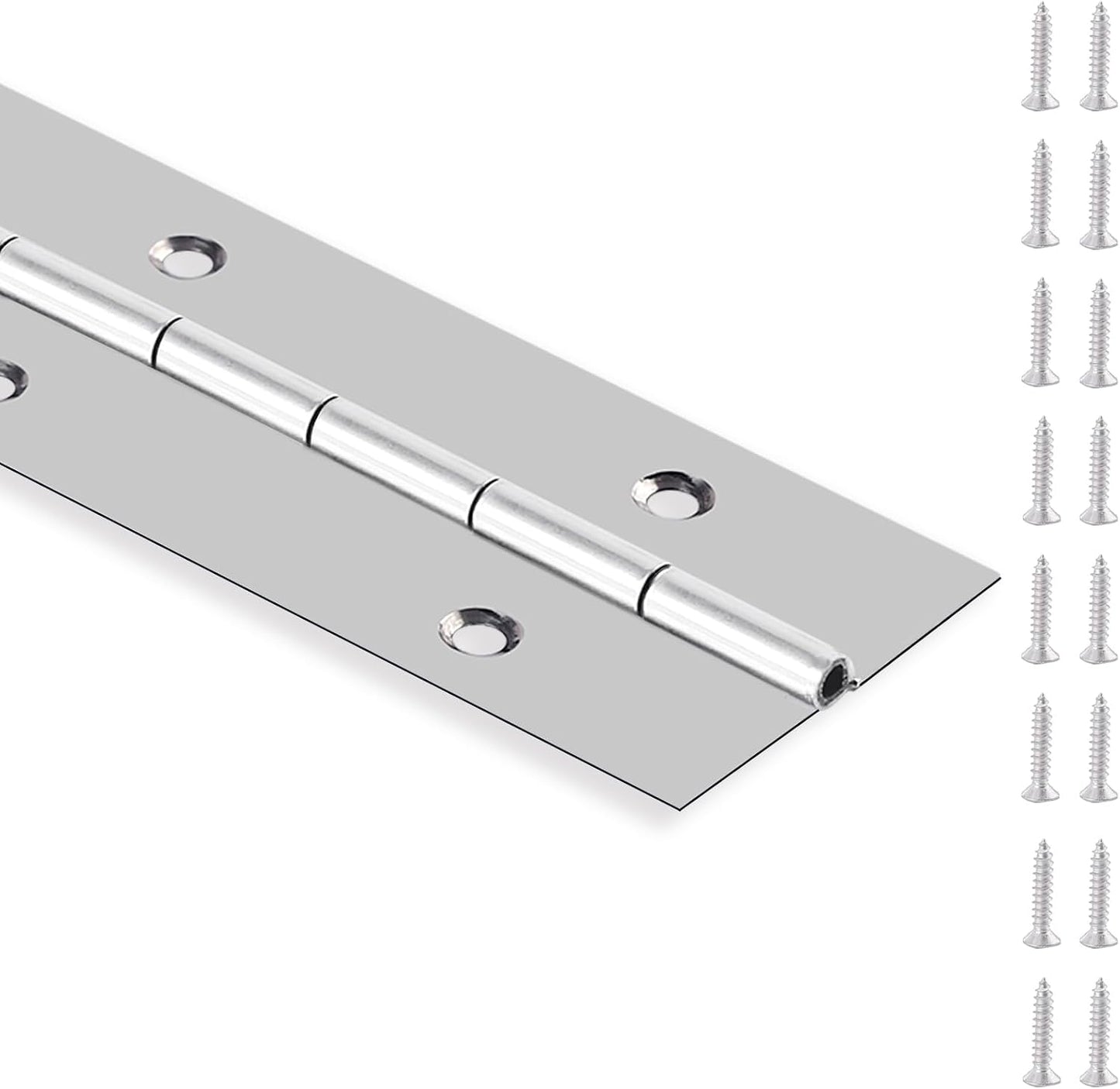 Bisagra piano acero inox 36pulg para gabinete madera