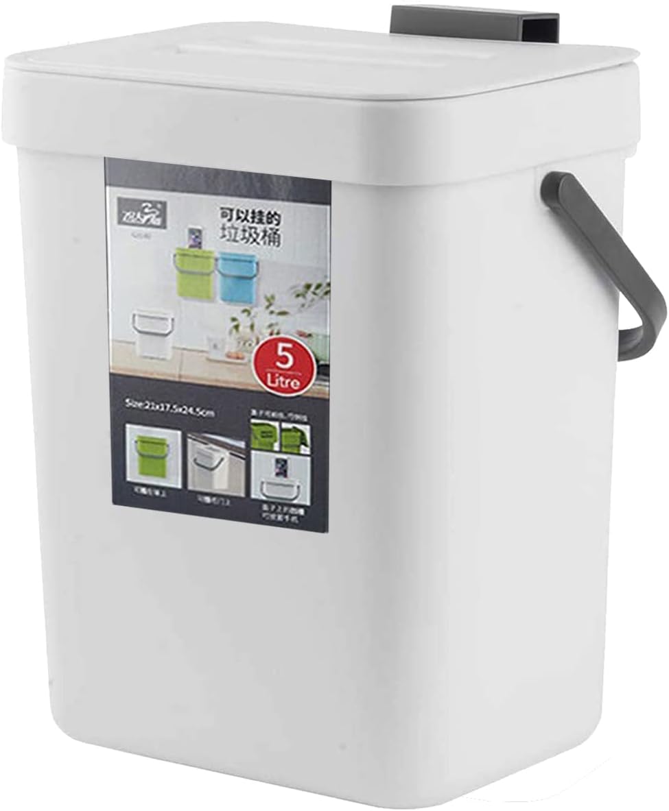 Bote basura pequeño con tapa hermética para cocina 5L