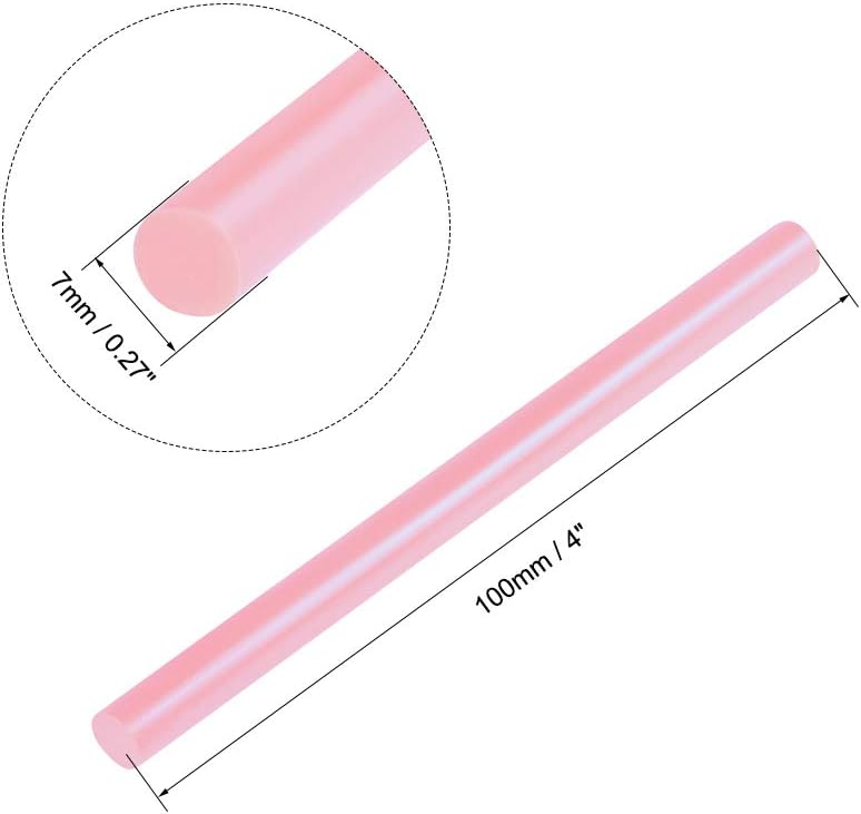 12 Pzas Mini Barras Pegamento Caliente Rosa 0.276x3.937"