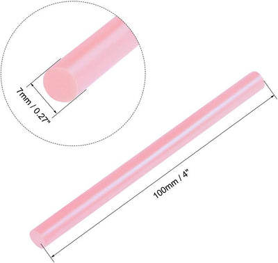 12 Pzas Mini Barras Pegamento Caliente Rosa 0.276x3.937"