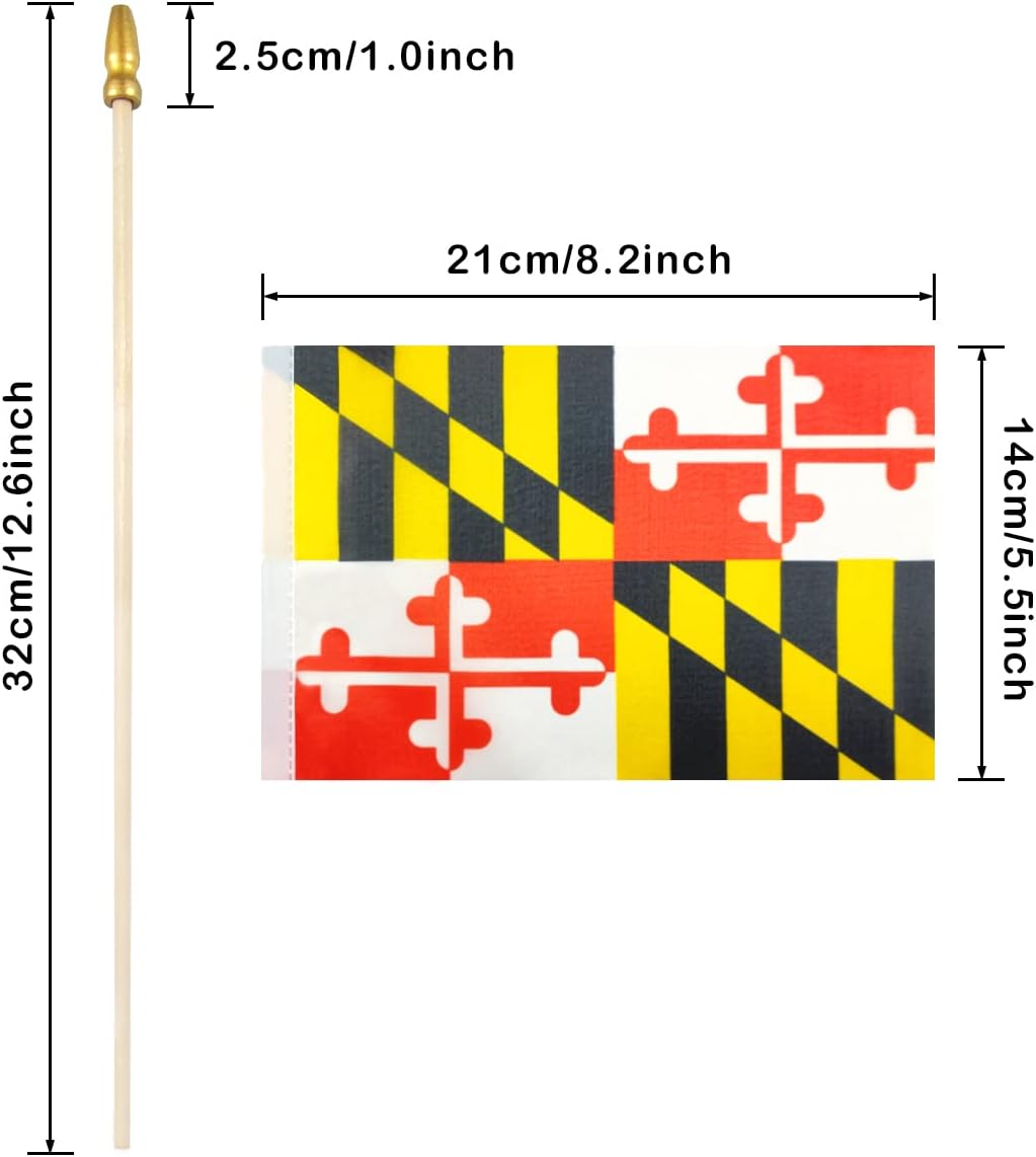 Banderas de mano Maryland poste madera 12 pzas