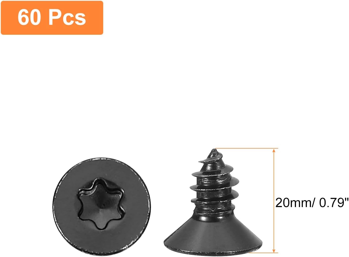 60 Pzas tornillos Torx M6x12mm acero inox 304 antirrobo