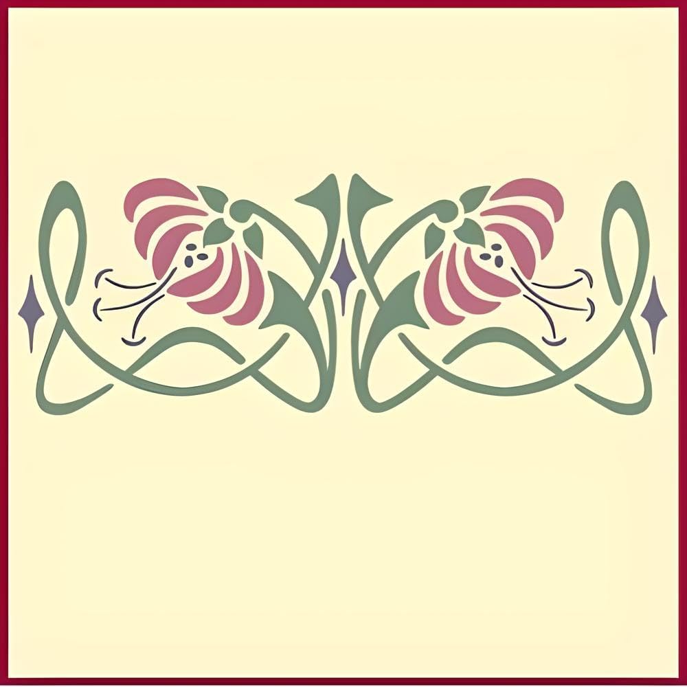 Borde art nouveau reutiliz. 17.3x6.3pulg para pintar