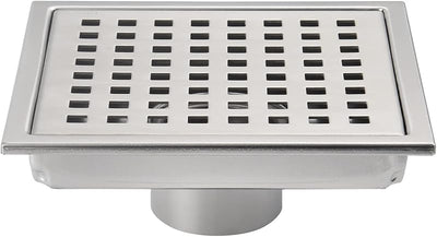 Desagüe ducha cuadrado 6pulg acero inox SUS304 níquel cepillado