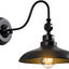Luz pared exterior negro mate cuello cisne 9.8"