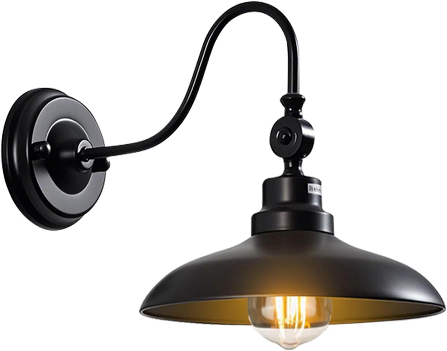 Luz pared exterior negro mate cuello cisne 9.8"