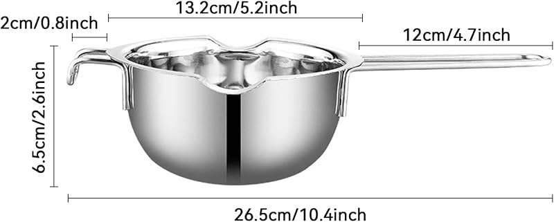 olla doble acero inox para derretir chocolate y mantequilla 20.3oz