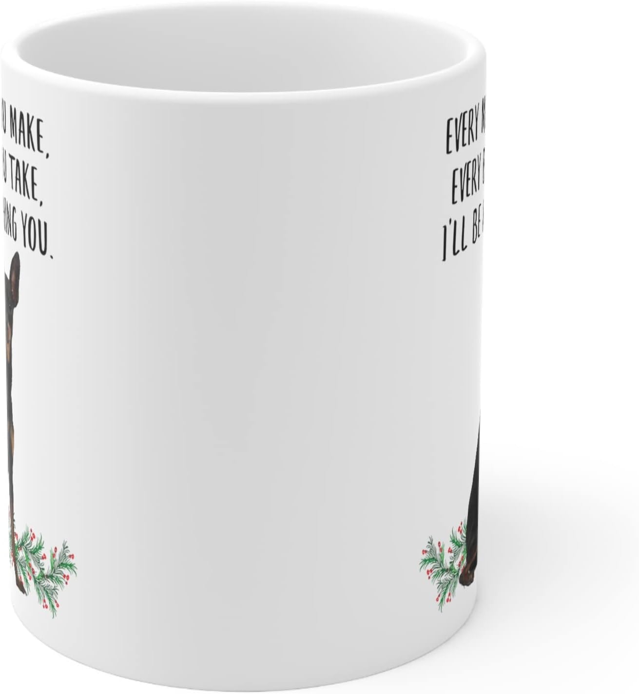 Taza café Pinscher mini color negro y bronce regalo mujer