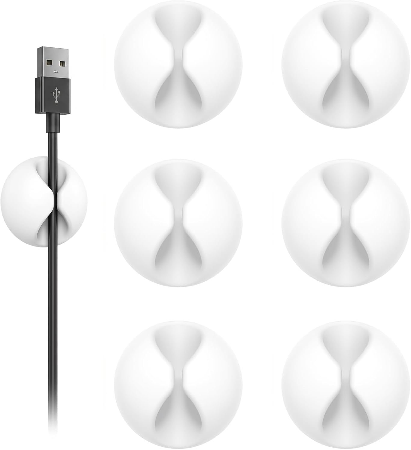 6 Pzas Soportes Cable Blanco Organiz. Cargador Coche