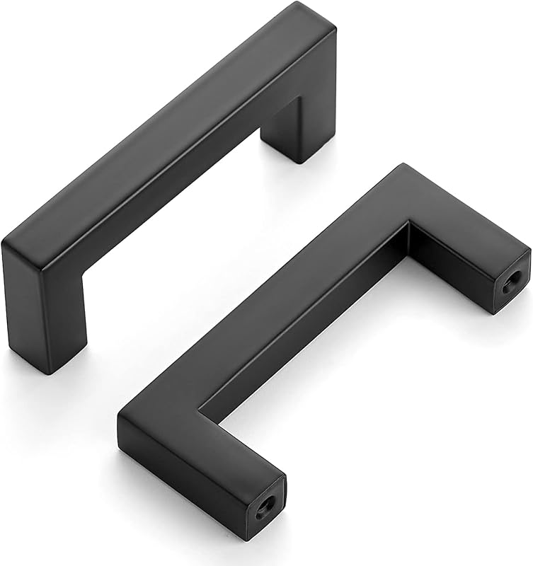 Tiradores negros para cajones acero inox 3" set 30